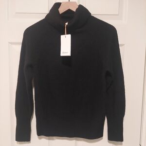 NWT! Quince Baby Alpaca-Wool Blend Turtleneck Black Sweater! Sz. XS (B11)